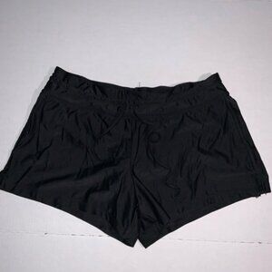 Merona‎ Womens Medium Black Drawstring Stretchy Activewear Swimwear Beach Shorts